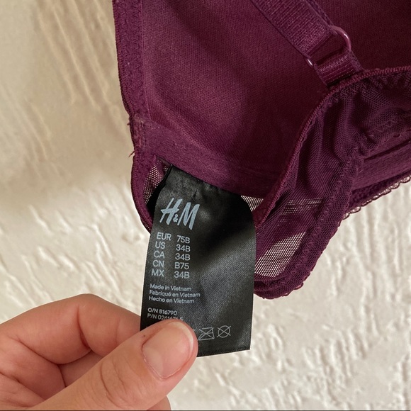 H&M Lace Push Up Bra Size 34B - Picture 7 of 9